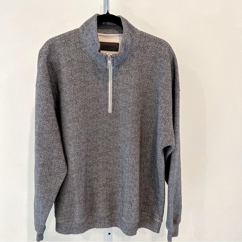Abercrombie & Fitch Soft Essentials Herringbone Half Zip Sweatshirt Medium Tall